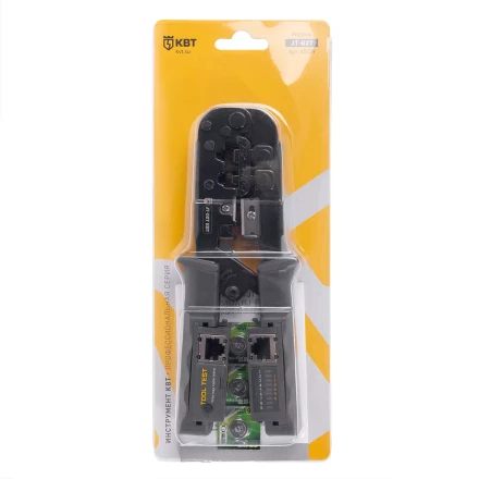 Кримпер многофункциональный КВТ JT-02T с 2 встроенными модулями для обжима RJ-45, RJ-12, RJ-11 (89229) купить в Урае