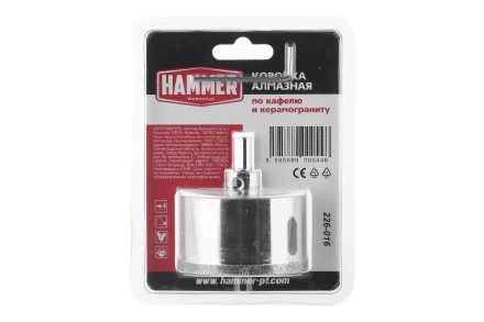Коронка алмазная HAMMER Ф68мм HEX (DHS 68.0*65/5) купить в Урае