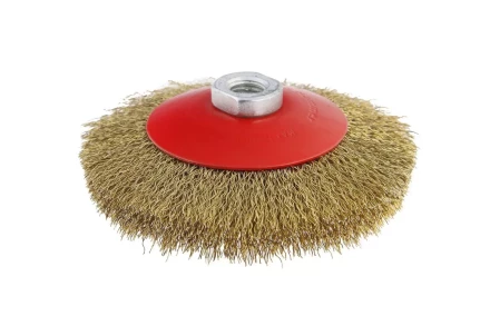 Кордщетка HAMMER тарелка 115мм для УШМ гофрированная латунированная сталь (207-107) купить в Урае