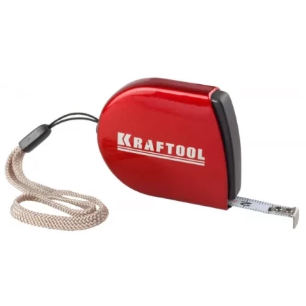 Рулетка KRAFTOOL, компактная, автостоп, цельнометрический корпус, с ремешком, 2мх8мм 34149-02 купить в Урае