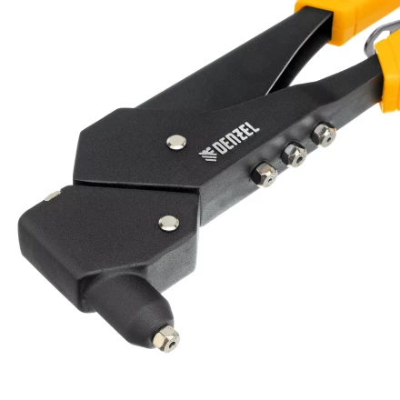 Заклепочник ручной Denzel, 285 мм, поворотный, 0-360, заклепки 2,4-3,2-4,0-4,8 мм, купить в Урае