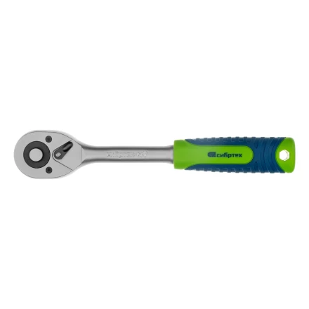 Ключ-трещотка 3/8&quot;, 45 зубьев, с быстрым сбросом, матовый хром Сибртех 14022 купить в Урае