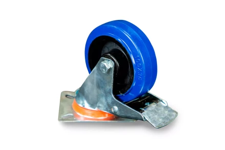 Колесо поворотное из эластичной резины MW70 100 мм с тормозом 1024402 купить в Урае