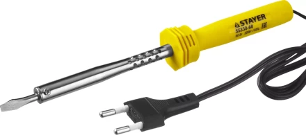 Паяльник STAYER &quot;STANDARD&quot; с пластмассовой рукояткой и долговечным жалом, 60 Вт, клин 55330-60 купить в Урае
