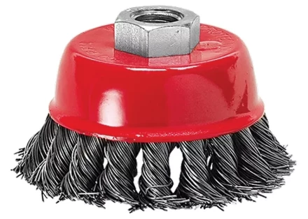 Щетка для УШМ, 100 мм, М14, "чашка", крученая металлическая проволока  MATRIX 74628 купить в Урае