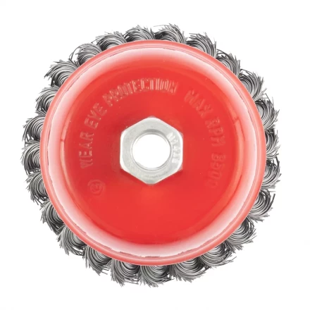 Щетка для УШМ, 100 мм, М14, "чашка", крученая металлическая проволока  MATRIX 74628 купить в Урае