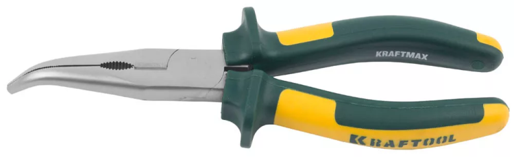Тонкогубцы KRAFTOOL"KRAFT-MAX",изогнутые,Cr-Mo,маслобензост двухкомп рукоятки,шарнирное соединение с повыш износост,200мм 22011-4-20 купить в Урае