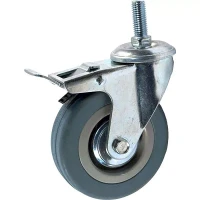 Аппаратное поворотное колесо с болтом HITCH 120*26 резина серая SCtg55 (SZ084827)