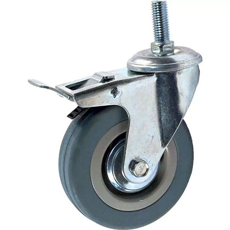 Аппаратное поворотное колесо с болтом  HITCH 120*26 резина серая SCtg55 (SZ084827) купить в Урае