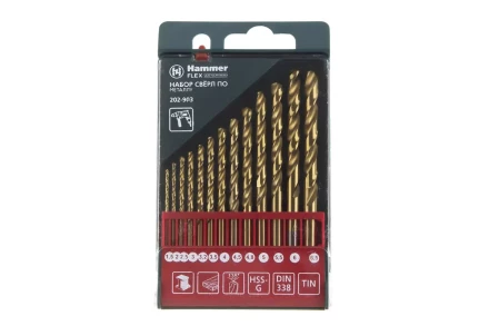 Набор сверл HAMMER No3 13шт. 1,5-6,5мм купить в Урае