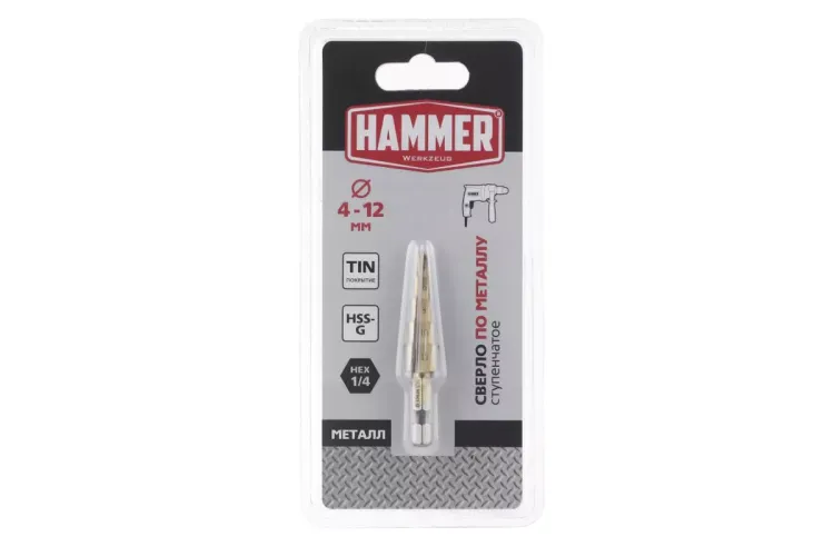 Сверло по металлу HAMMER Ф12х65мм (DR MT 4,0-12,0мм*151/101мм) купить в Урае