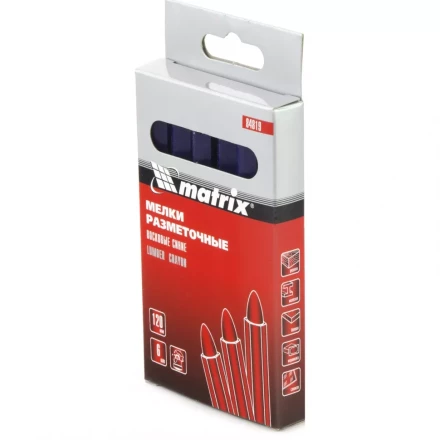 Мелки разметочные восковые синие 120мм коробка 6штук MATRIX 84819 купить в Урае