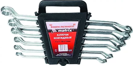 Набор ключей накидных 6–22 мм CR-V 8 шт. полированный хром MATRIX 15332 купить в Урае