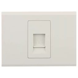 Розетка СВЕТОЗАР "ЭФФЕКТ" телефонная, одинарная, без вставки и рамки, цвет бежевый SV-54417-B