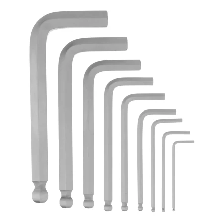 Набор ключей имбусовых, HEX, 2-12 мм, CrV, 9 шт., с шаром Сибртех 123637 купить в Урае