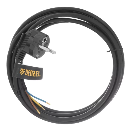 Шнур сетевой Denzel Energy Series, ПВС, 3 м, 3 x 1 мм, с неразборной вилкой, черный, 3 м, 37667 купить в Урае