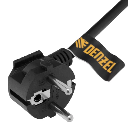 Шнур сетевой Denzel Energy Series, ПВС, 3 м, 3 x 1 мм, с неразборной вилкой, черный, 3 м, 37667 купить в Урае