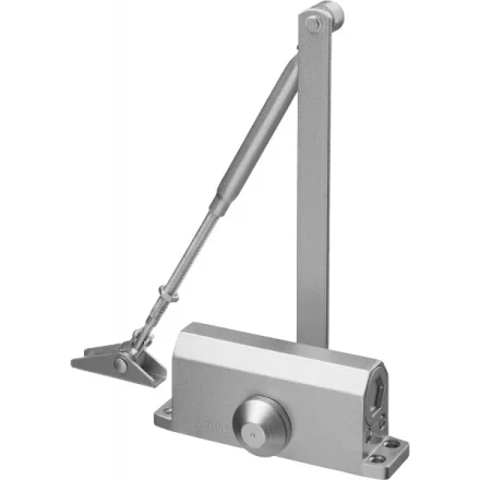 Доводчик дверной STAYER, для дверей массой до 40 кг, цвет серебро 37915-50 купить в Урае