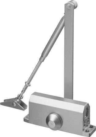 Доводчик дверной STAYER, для дверей массой до 40 кг, цвет серебро 37915-50 купить в Урае