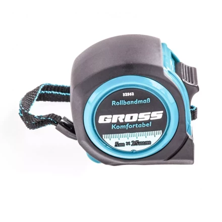 Рулетка Komfortabel 5 м х 25 мм обрезиненный корпус Gross 32562 купить в Урае