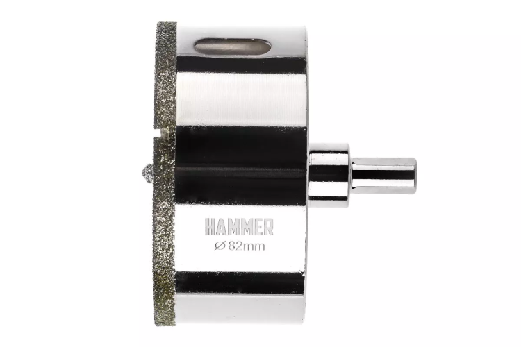 Коронка алмазная HAMMER Ф82мм HEX(DHS82.0*65/5) купить в Урае