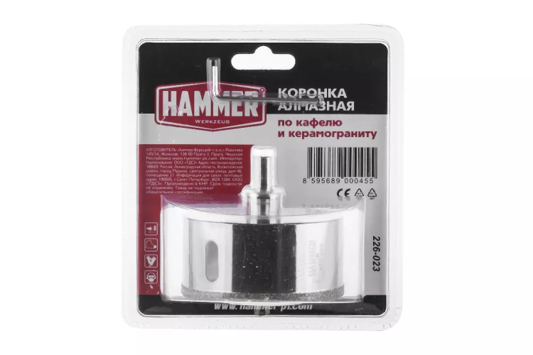 Коронка алмазная HAMMER Ф82мм HEX(DHS82.0*65/5) купить в Урае