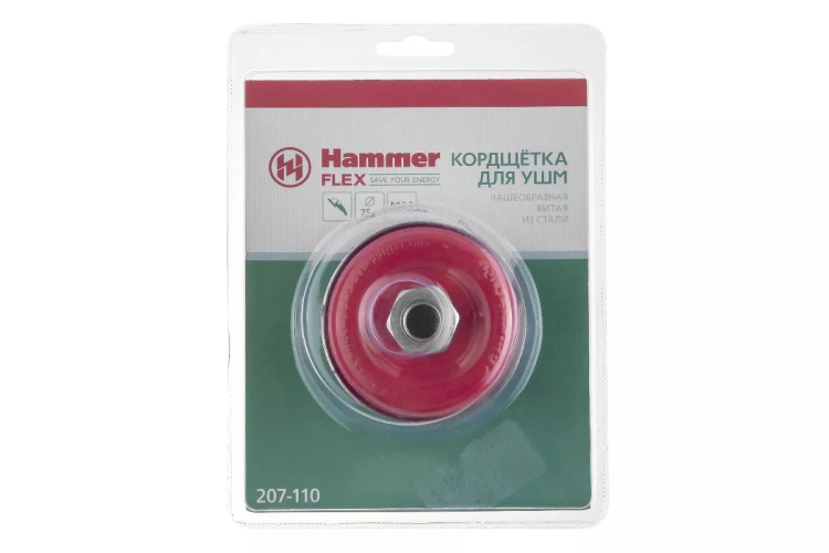Кордщетка HAMMER чаша 75мм для УШМ витая сталь (207-110) купить в Урае
