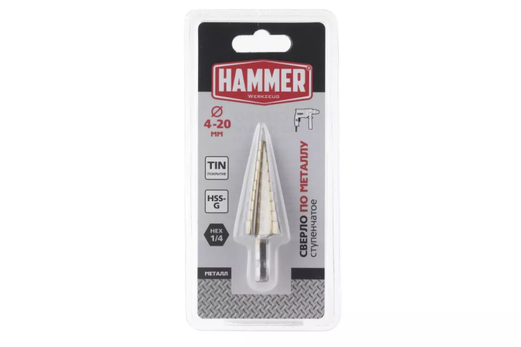 Сверло по металлу HAMMER Ф20х75мм (DR MT ST 4,0-20,0 мм*75/8мм) купить в Урае