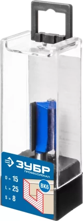 ЗУБР 15 x 25 мм, хвостовик 8 мм, фреза пазовая прямая, Профессионал (28753-15-25) купить в Урае