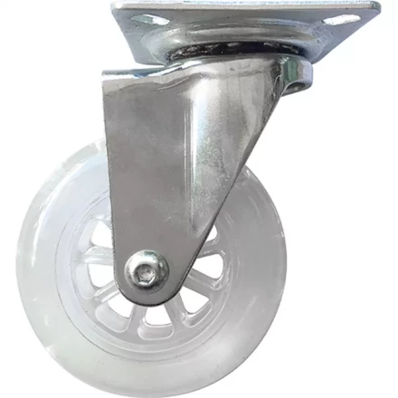 Колесо ПУ прозрачное поворотное d-75 мм, крепление платформенное Сибртех 68733 купить в Урае