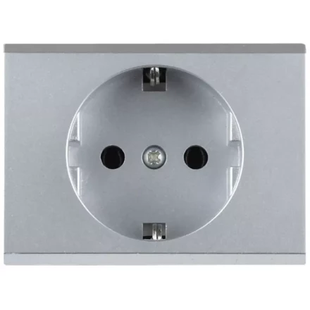 Розетка СВЕТОЗАР &quot;ЭФФЕКТ&quot; с заземлением, одинарная, без вставки и рамки, светло-серый металлик, 16А/~250В SV-54400-SM купить в Урае