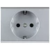 Розетка СВЕТОЗАР &quot;ЭФФЕКТ&quot; с заземлением, одинарная, без вставки и рамки, светло-серый металлик, 16А/~250В SV-54400-SM купить в Урае