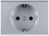 Розетка СВЕТОЗАР &quot;ЭФФЕКТ&quot; с заземлением, одинарная, без вставки и рамки, светло-серый металлик, 16А/~250В SV-54400-SM купить в Урае