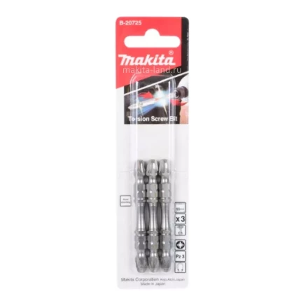 Биты Makita PZ3 65мм 3шт, 2-х сторонние (B-20725) купить в Урае