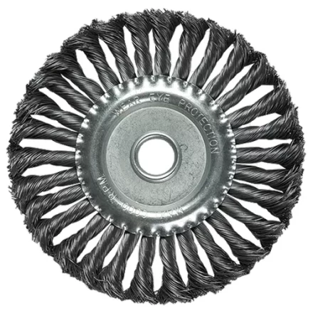 Щетка для УШМ 100 мм, посадка 22,2 мм, плоская, крученая металлическая проволока  MATRIX 74630 купить в Урае