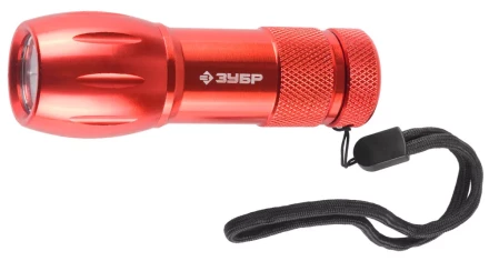 Фонарь ЗУБР &quot;МАСТЕР&quot; ручной, алюминиевый корпус, 9 светодиодов, 3ААА, красный 56213-R купить в Урае