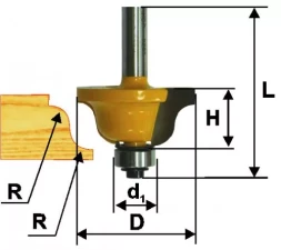 Фреза кром калевочная ф286х13мм R4мм хв 8мм 9262