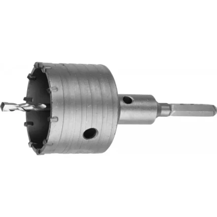 Коронка ЗУБР буровая, коническая посадка центрирующего сверла, шестигранный хвостовик, в сборе, 80мм 2917-80_z01 купить в Урае