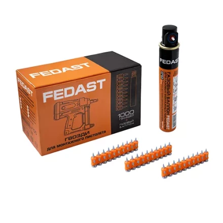 Гвозди 3x19 мм с кованым наконечником Bullet point для монтажного пистолета с газовым баллоном 165 мм FEDAST fd3019mgbp купить в Урае