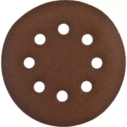 Круг шлифовальный ЗУБР &quot;СТАНДАРТ&quot; из абразивной бумаги на велкро основе, 8 отв., Р180, 125мм, 5шт 35350-125-180 купить в Урае