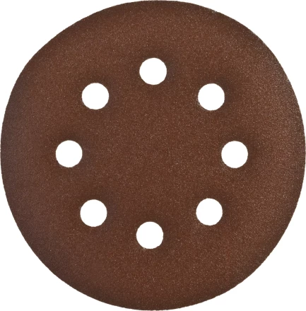 Круг шлифовальный ЗУБР &quot;СТАНДАРТ&quot; из абразивной бумаги на велкро основе, 8 отв., Р180, 125мм, 5шт 35350-125-180 купить в Урае