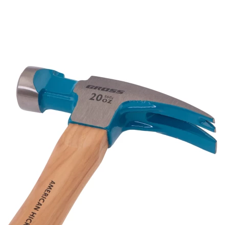 Молоток-гвоздодер,560 г Gross 10419, угол 75, магнит, обрезиненная рукоятка AMERICAN HICKORY купить в Урае