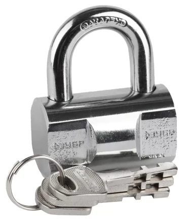 Замок ЗУБР &quot;ЭКСПЕРТ&quot; навесной, компактный стальной корпус, закаленная дужка, 50мм 37231-50 купить в Урае