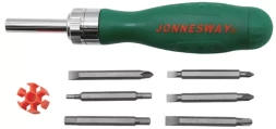 Отвертка трещоточная с набором бит 7 предметов DR0107S Jonnesway 48818