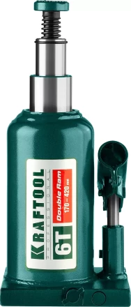 Домкрат гидравлический бутылочный &quot;Double Ram&quot;, сварной, телескопический, 6т, 170-420мм, KRAFTOOL 43463-6 43463-6 купить в Урае