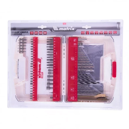 Набор сверл комбинированный по металлу 1-6 мм бетону 4-8 мм дереву 3-8 мм перки биты 44 шт адаптер головки 6 шт 75 предметов Pro Matrix 725675 купить в Урае