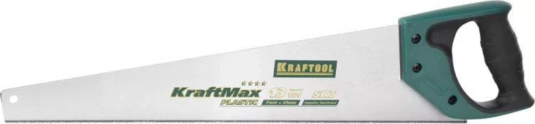 Ножовка "KraftMax" PLASTIC, быстр и точный рез, для подокон, пластик панелей и труб, 3/14 TPI, 500мм, KRAFTOOL 15226-50 купить в Урае
