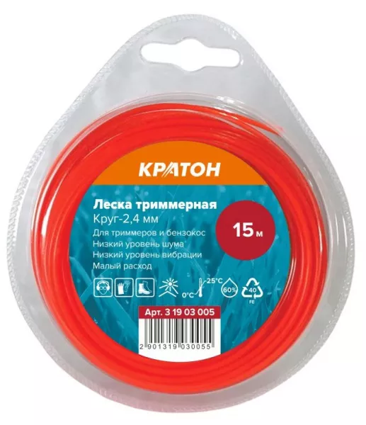 Леска триммерная Кратон Круг-2,4мм 3 19 03 005 купить в Урае