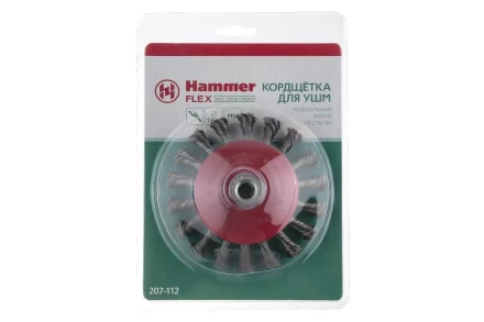 Кордщетка HAMMER тарелка 115мм для УШМ витая сталь (207-112) купить в Урае