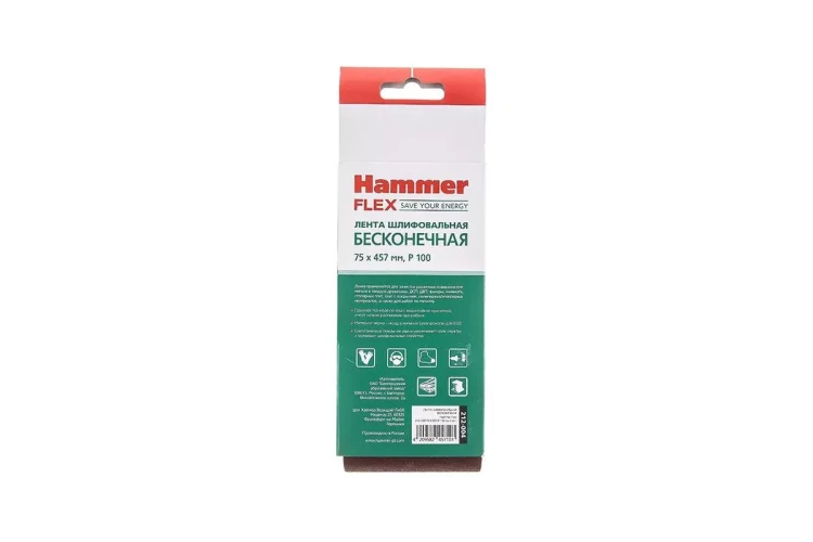 Лента шлиф. бесконечная HAMMER 75х457мм P100 купить в Урае